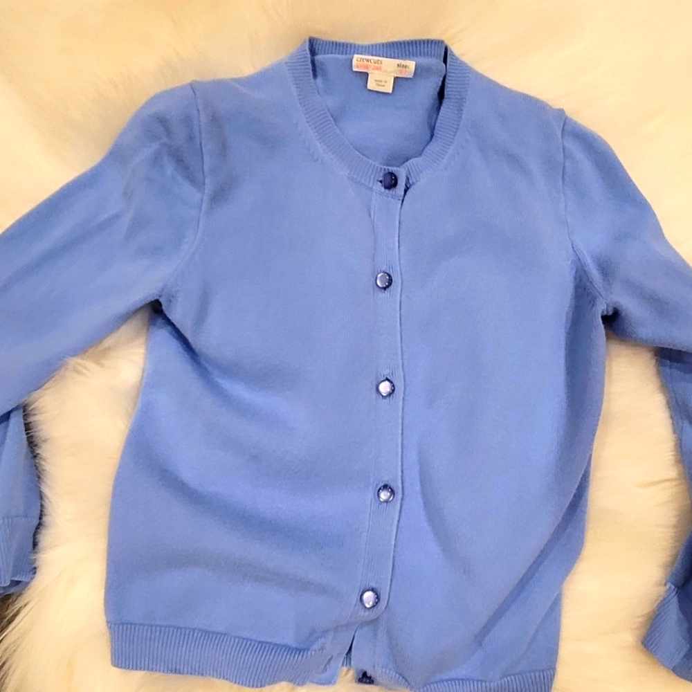 Girl's J. Crew Crewcuts Blue Cardigan